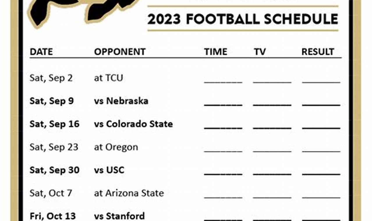 Colorado Football Schedule 2024
