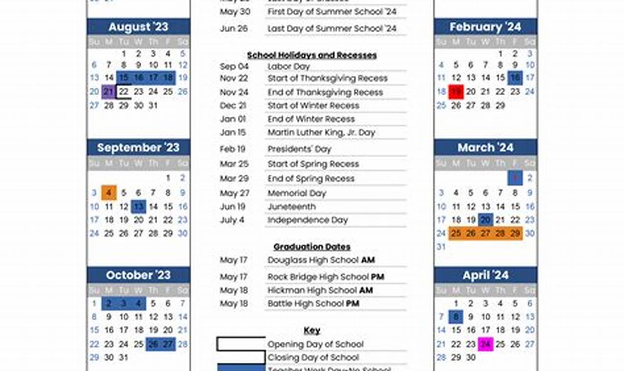 Columbia Academy Cougars 2024-2024 Calendar