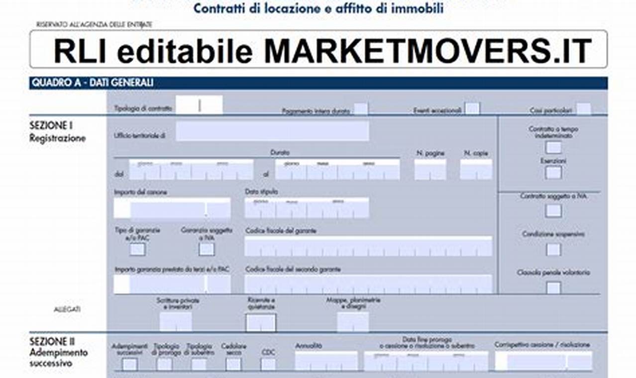Compilazione Modello Rli Per Registrazione Contratto Di Locazione