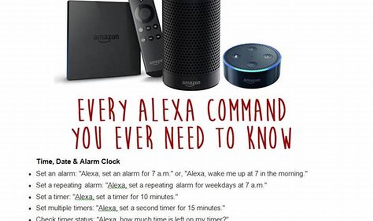 Complete List Of Alexa Commands 2024 Printable