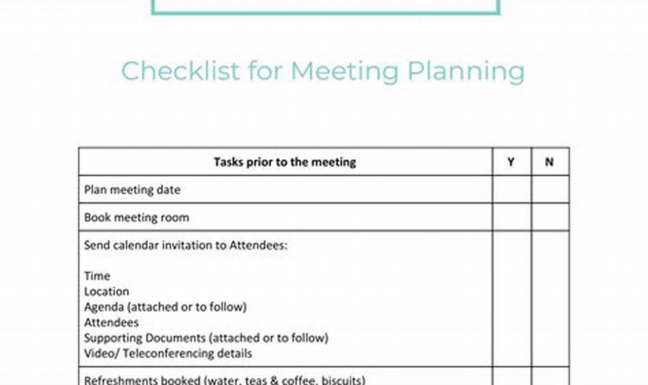 Conference Planning Checklist Design