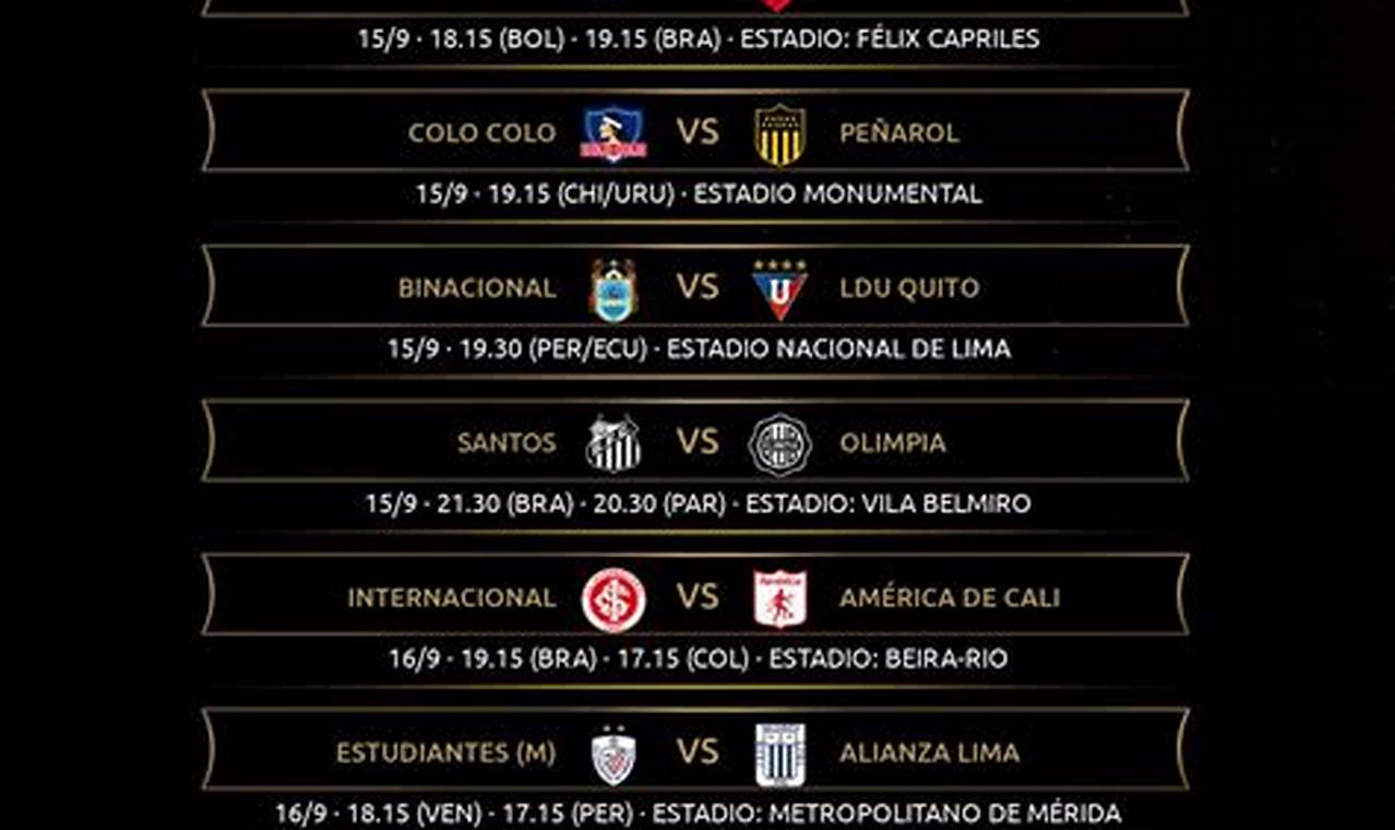 Copa Libertadores 2024 Partidos Por Fecha