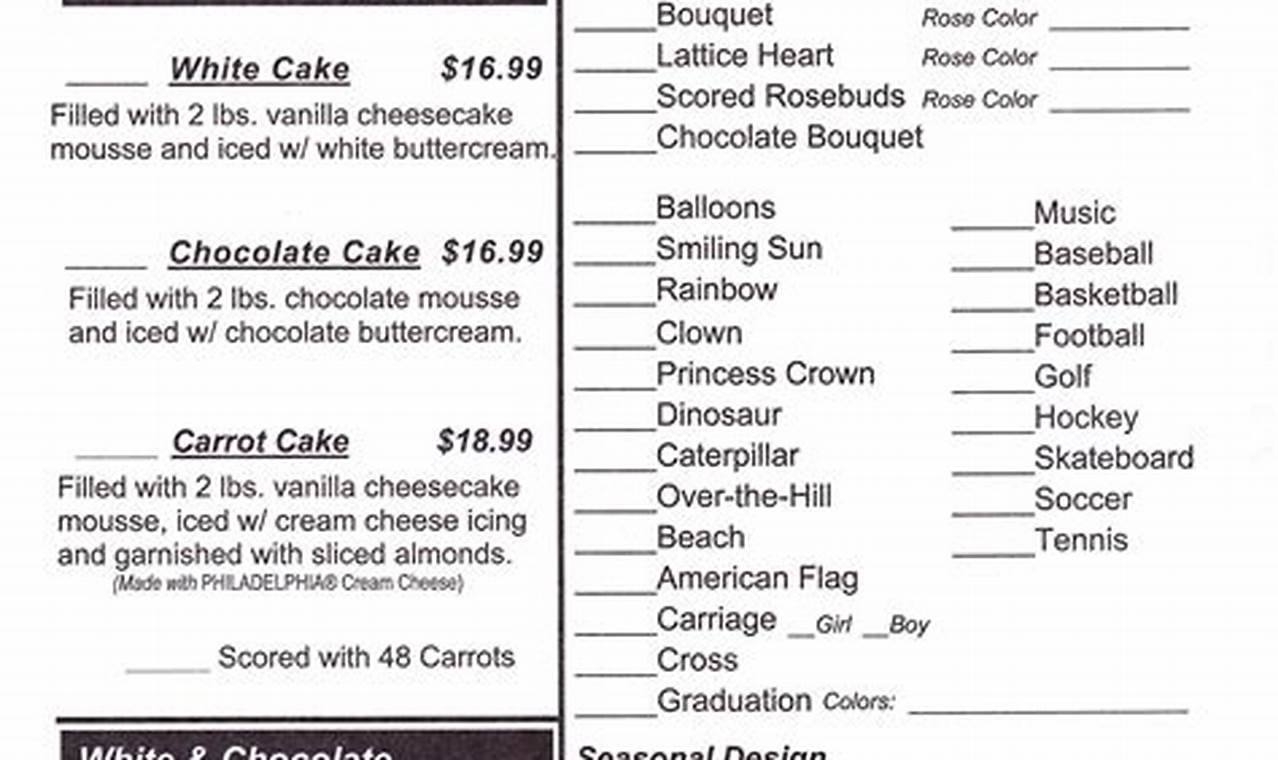 Costco Bakery Order Form 2024
