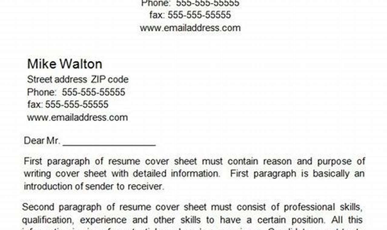 Elevate Your Job Applications: Master the Art of Cover Sheet Resume Templates