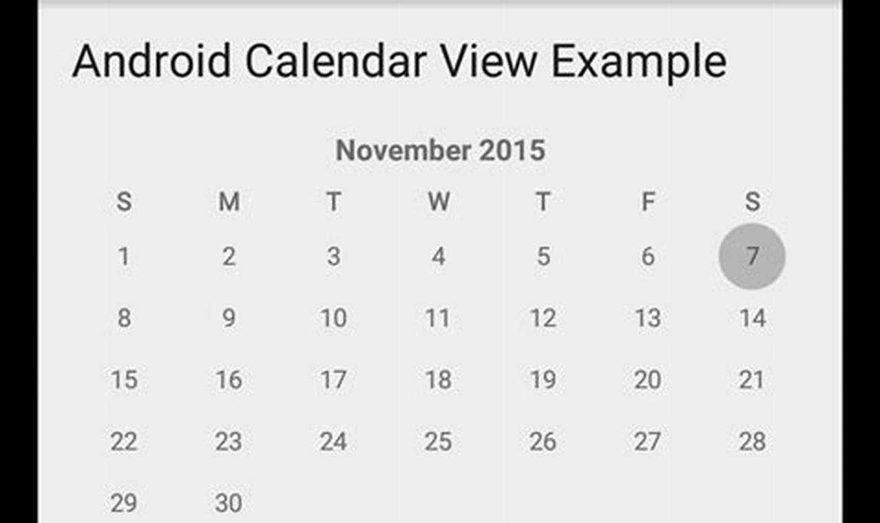Create Calendar Android Studio