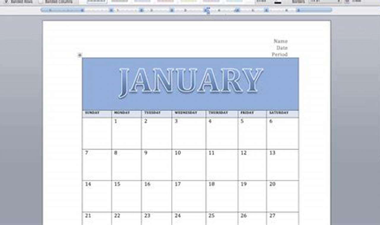 Create Calendar Microsoft Word