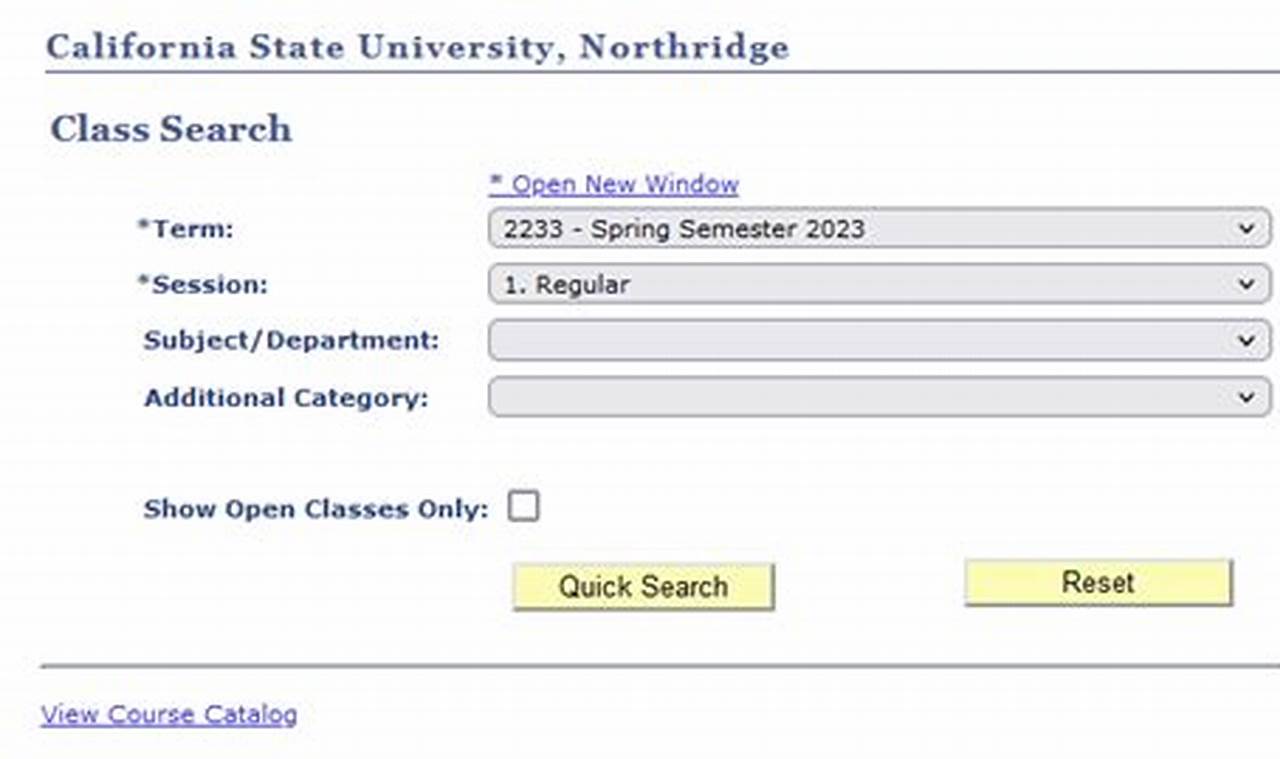 Csun Class Search Spring 2024