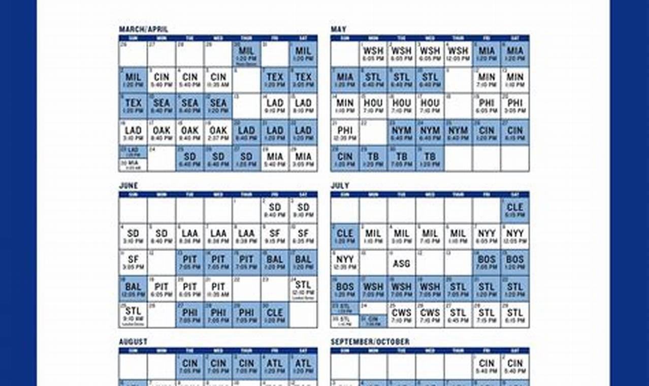 Cubs 2024 Regular Season Schedule Of Events