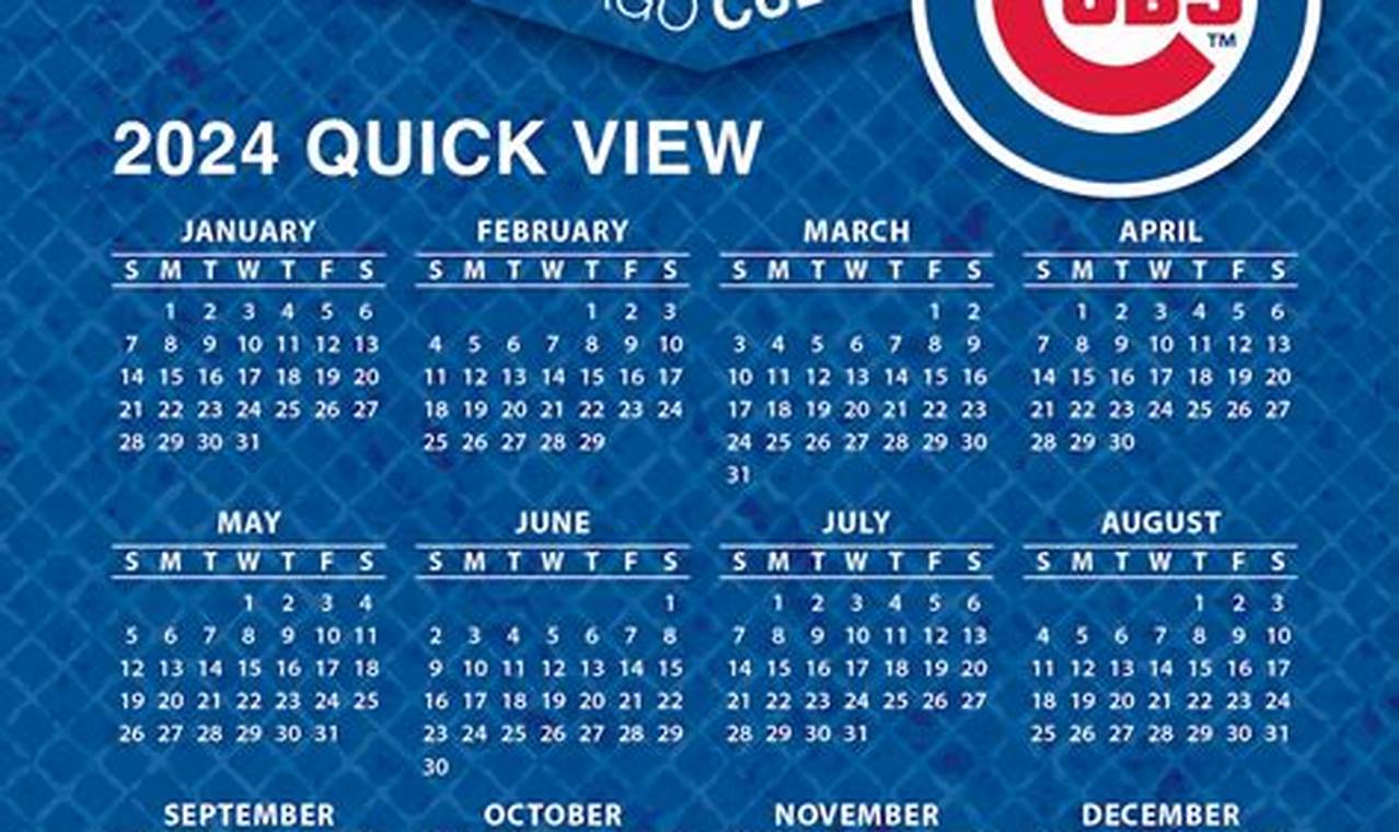 Cubs Schedule 2024 Calendars