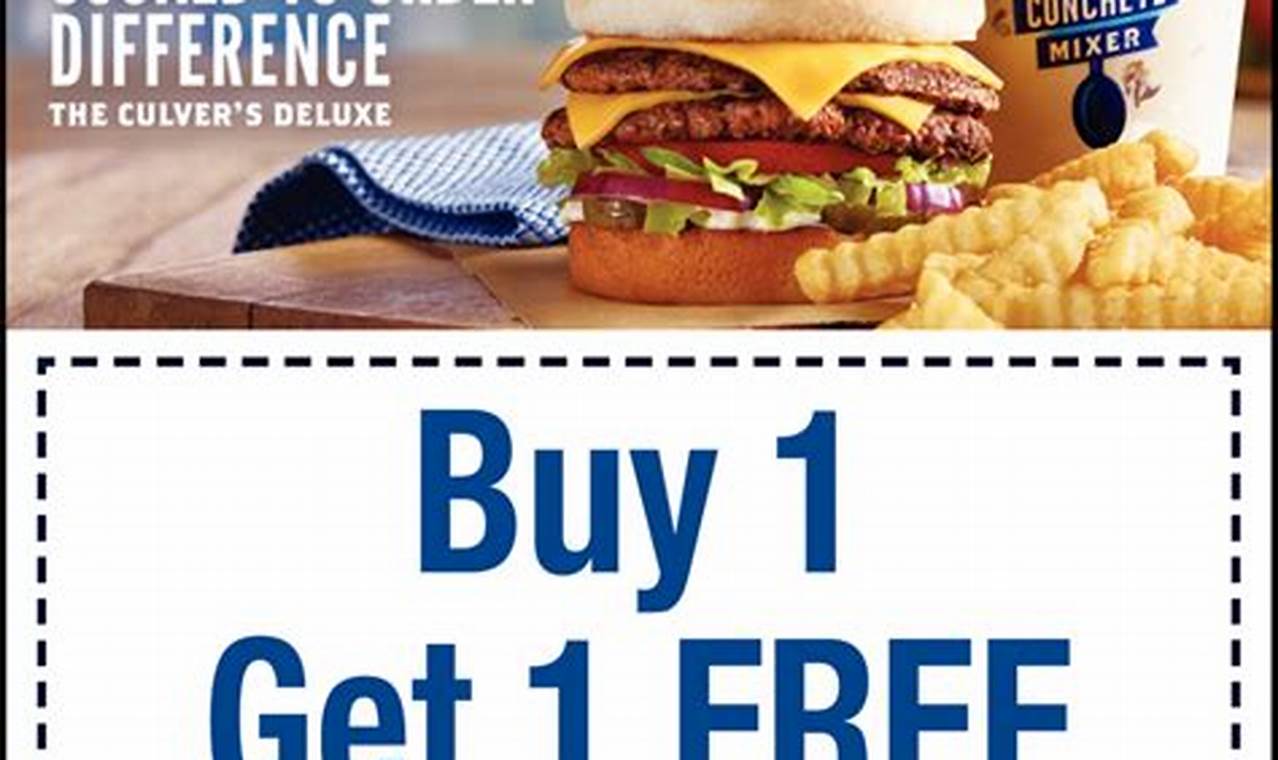 Culver's Coupons Buy One Get One Free 2024