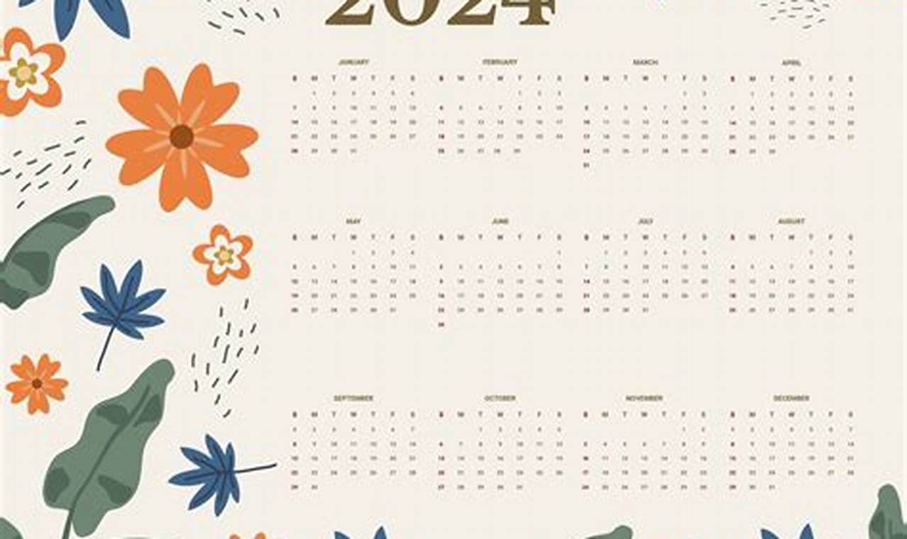Cute Calendar Printable 2024 Full