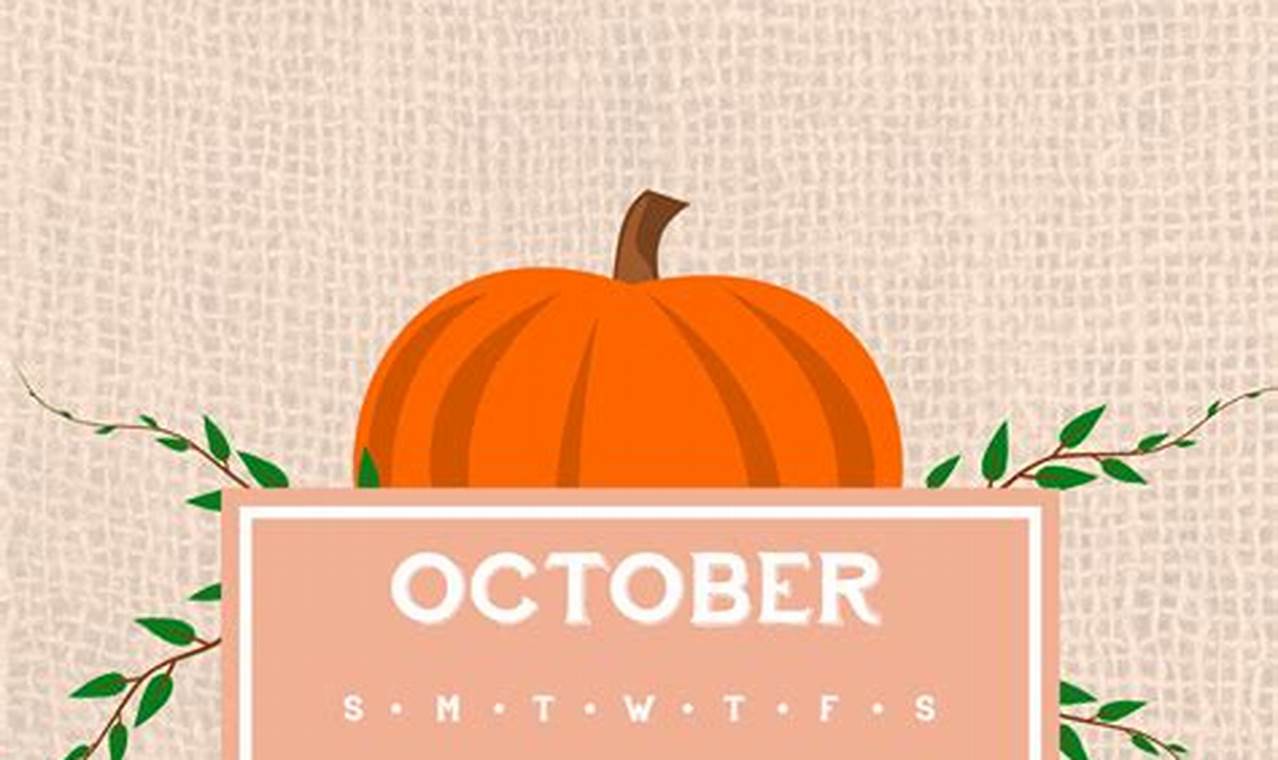 Cute October Calendar Wallpaper