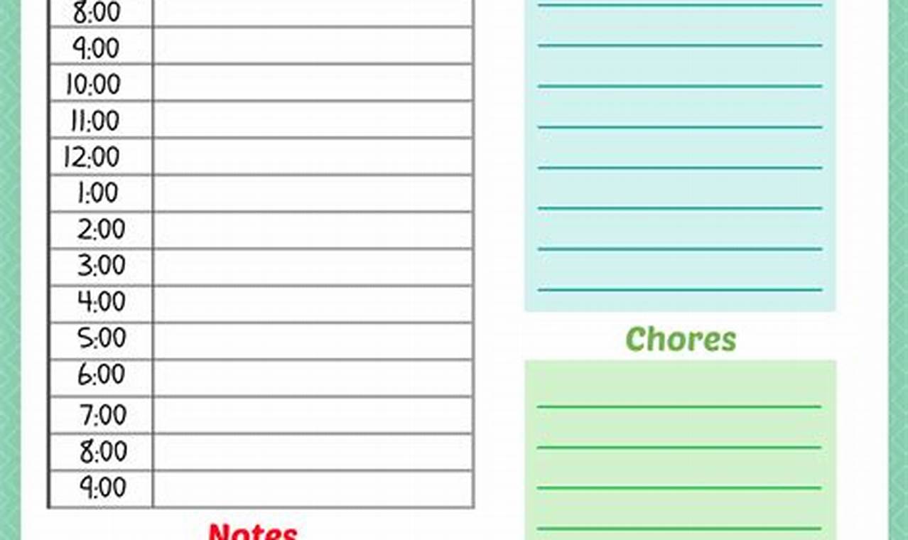 Daily Planner Template For Students
