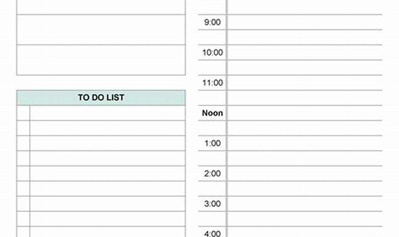 Daily Schedule Template Online: A Comprehensive Guide