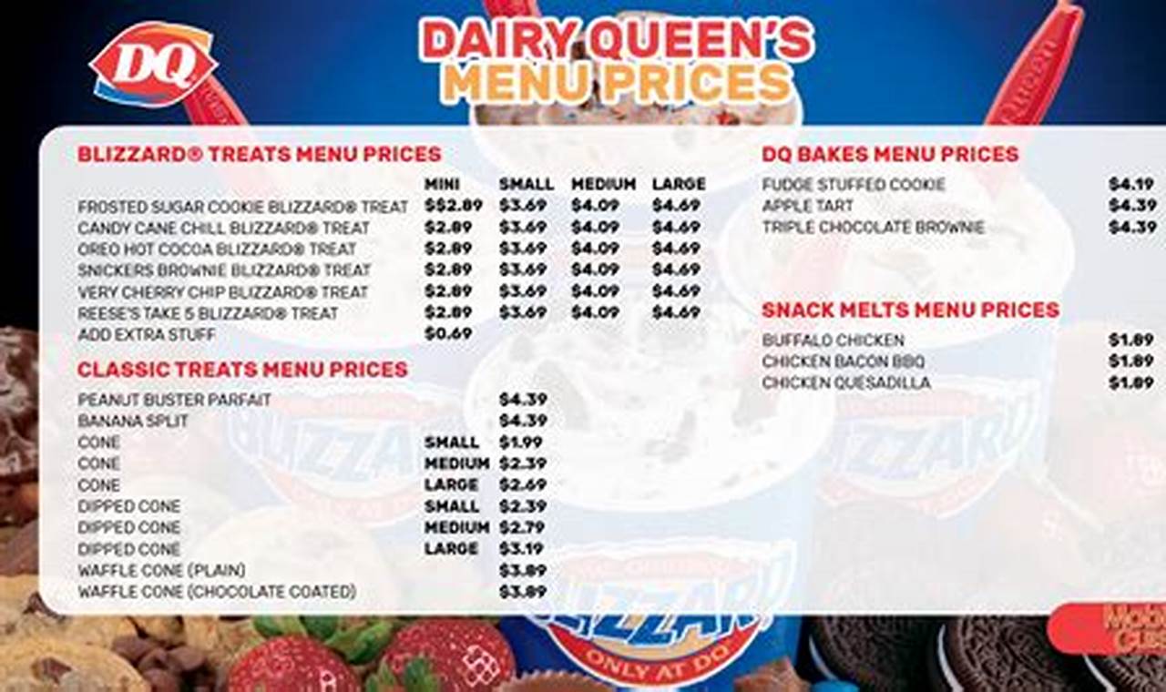 Dairy Queen Ice Cream Menu 2024 Ad