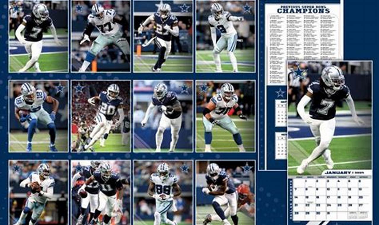 Dallas Cowboys Wall Calendar 2024