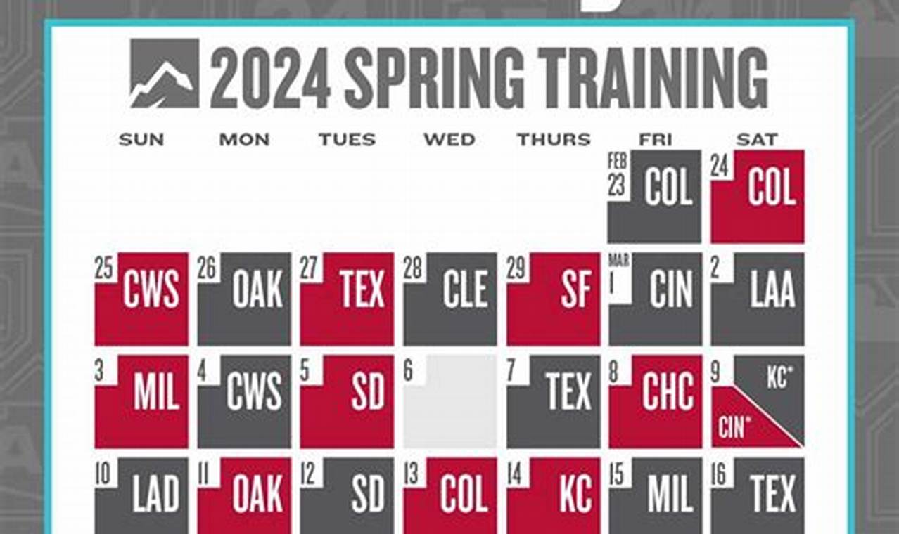 Dbacks Schedule 2024 Spring Training