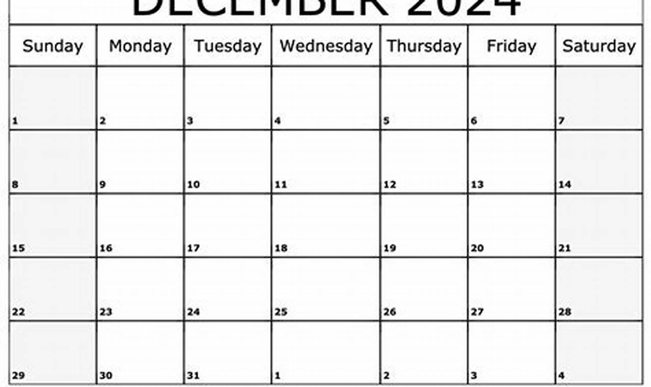 Dec 2024 Calendar Printable Free One