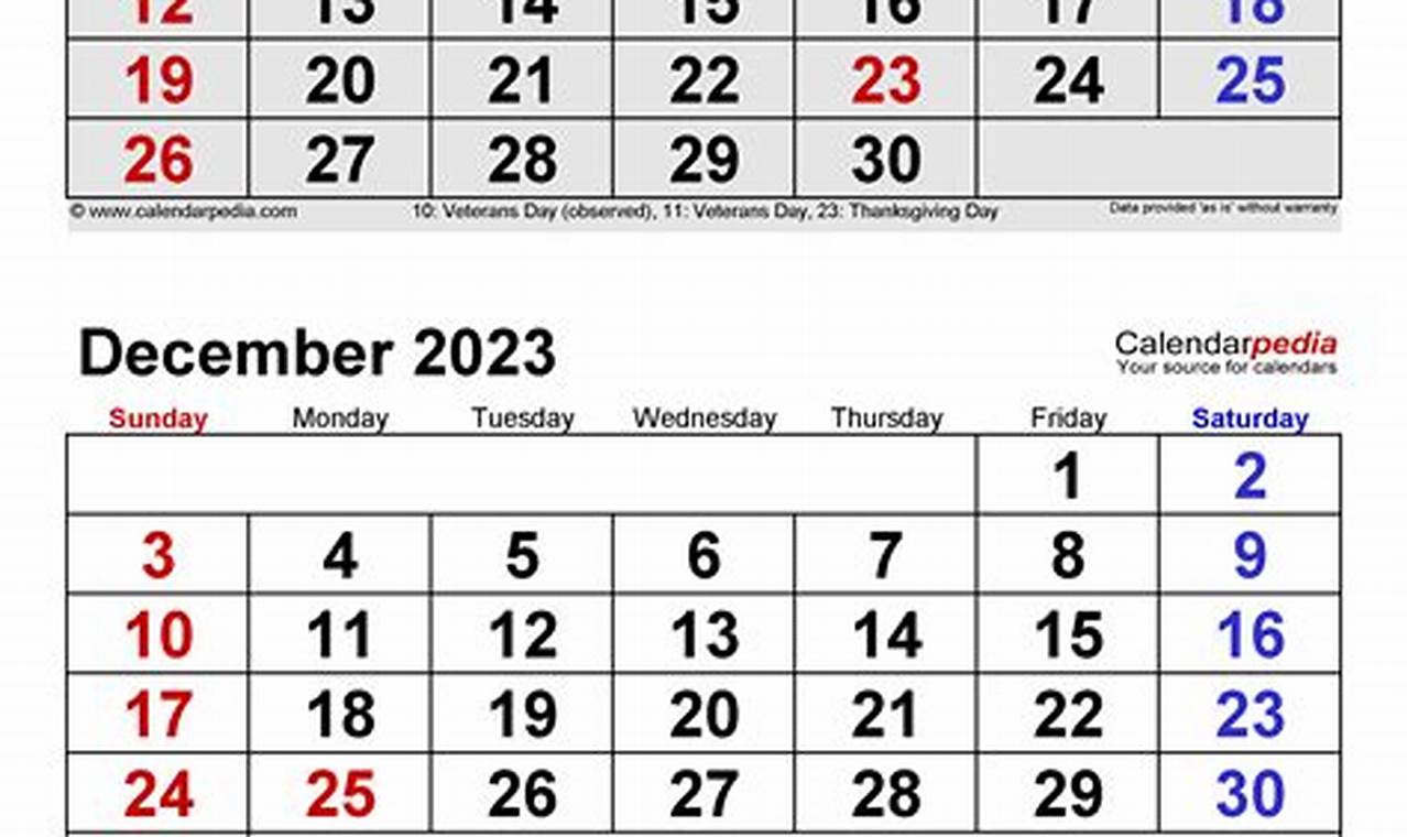 December 2023 January 2024 Calendar Printable Free Word
