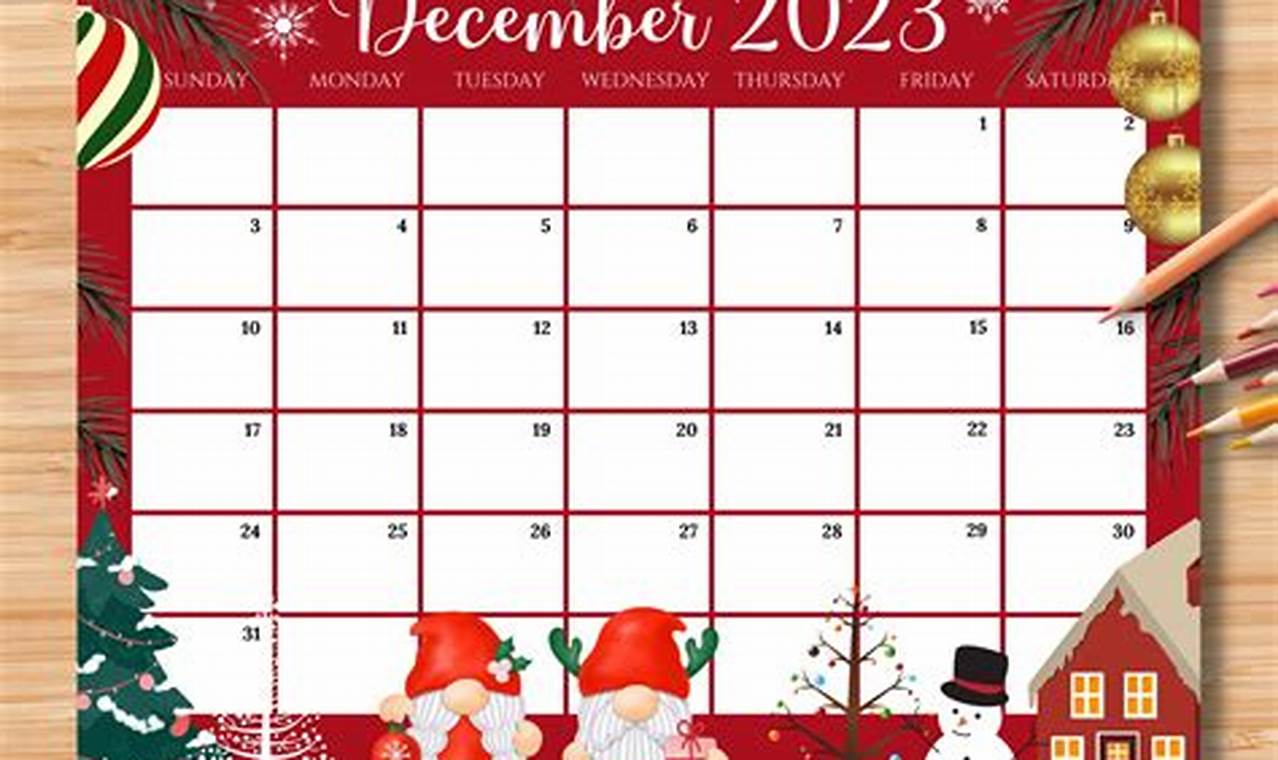December 2024 Calendar Christmas Theme Printable Coloring Sheets