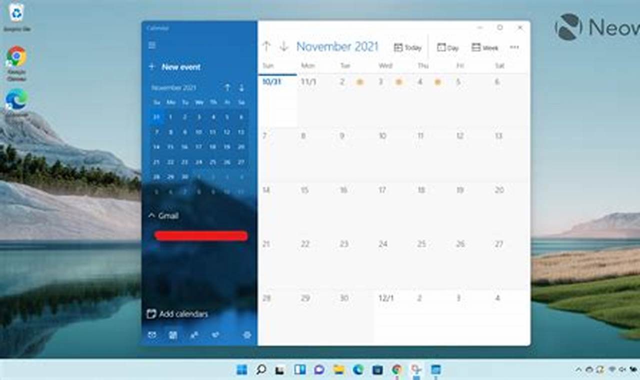 Desktop Calendar Widget Windows 11