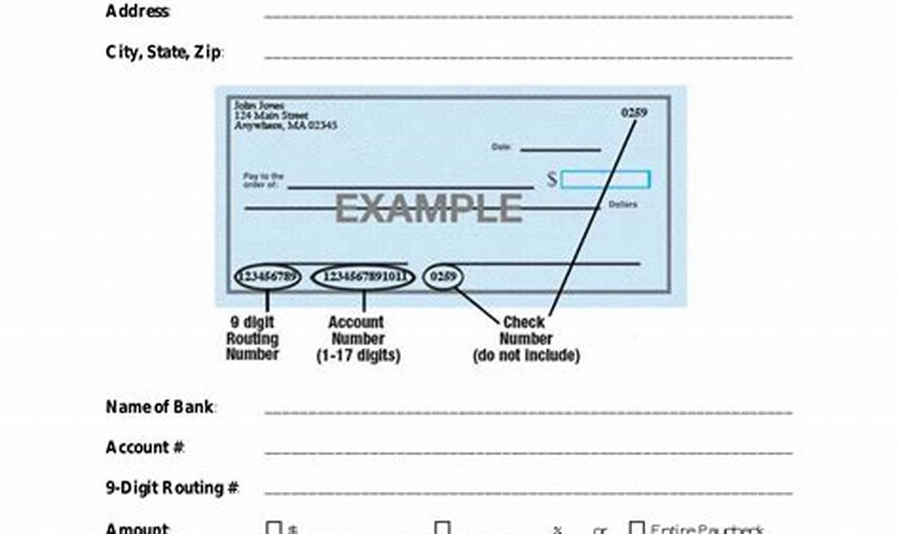 Direct Deposit Authorization Form 2024