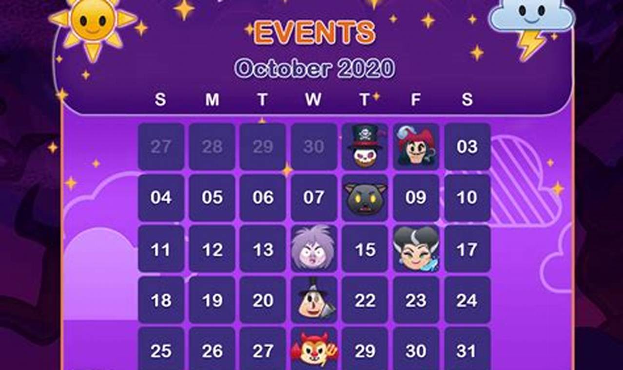 Disney Emoji Event Calendar