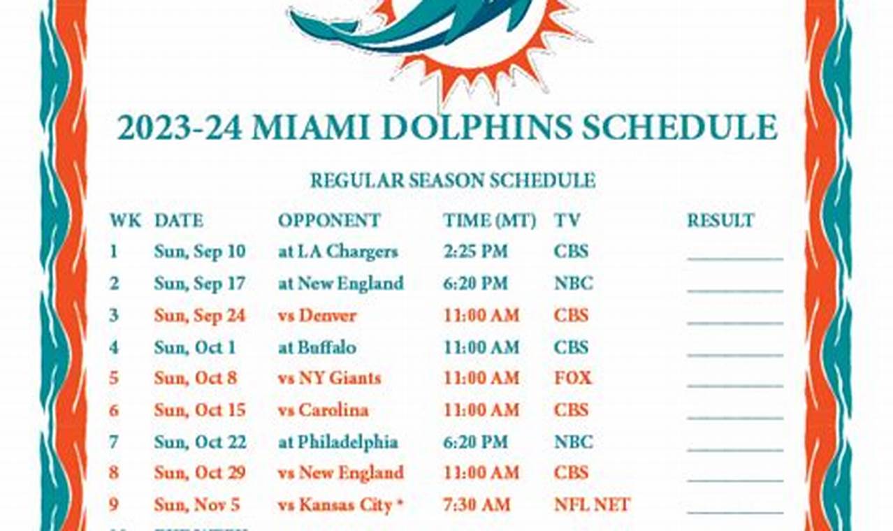 Dolphins Home Game Schedule 2024