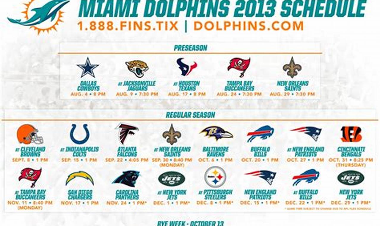 Dolphins Schedule 2024