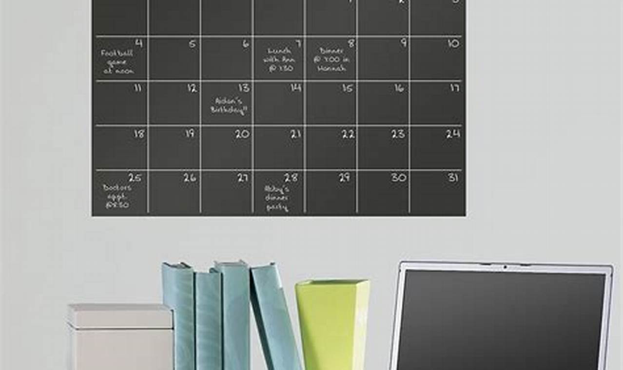 Dorm Dry Erase Calendar