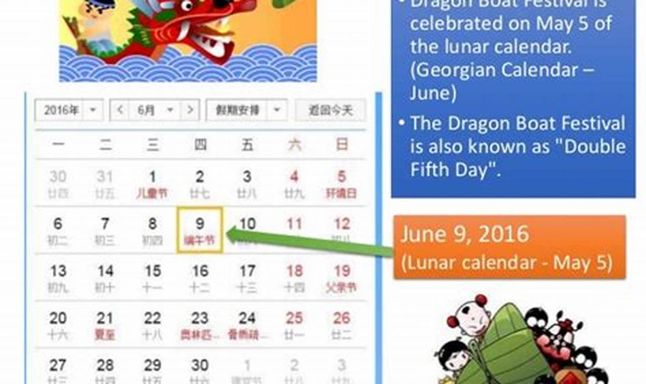 Dragon Boat Festival Lunar Calendar