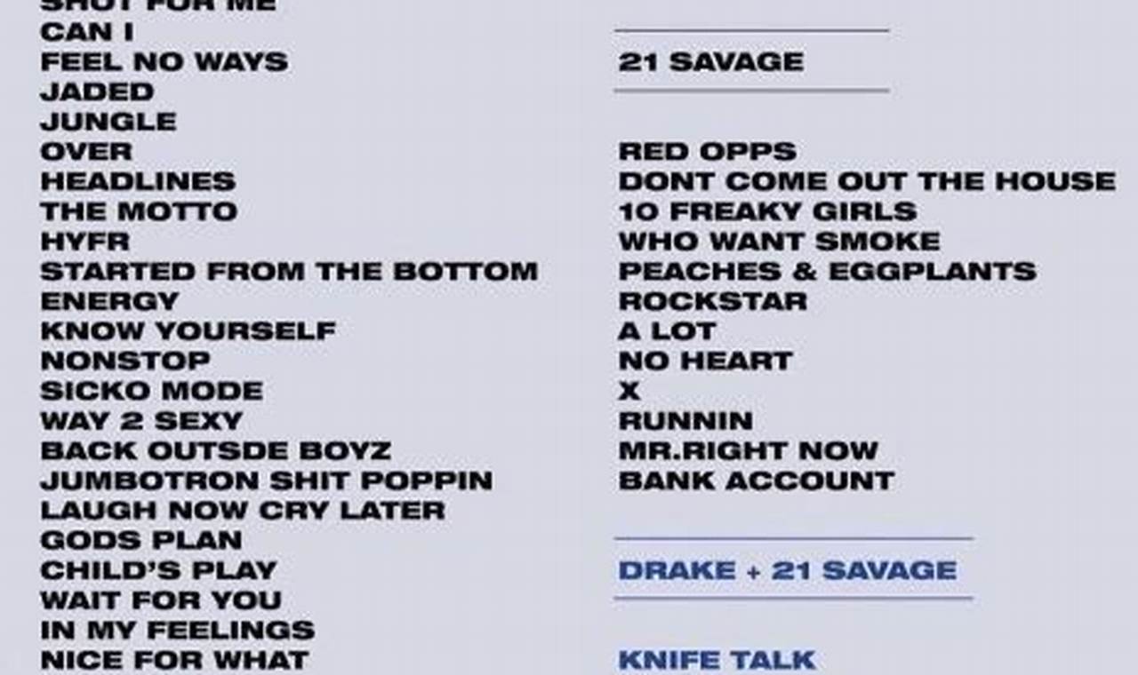 Drake Concert Setlist 2024