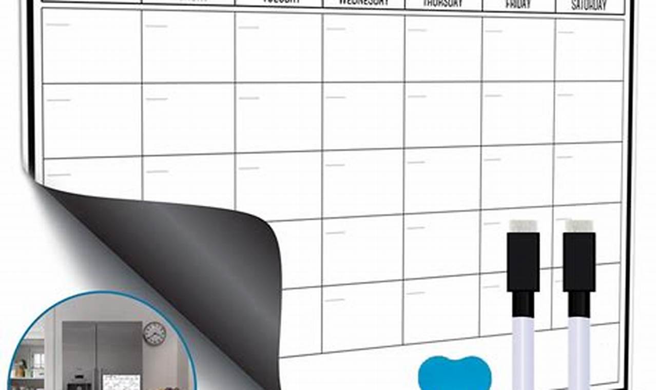 Dry Erase Magnetic Calendar For Fridge