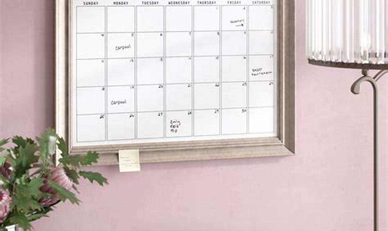 Dry Erase Wall Calendar Framed