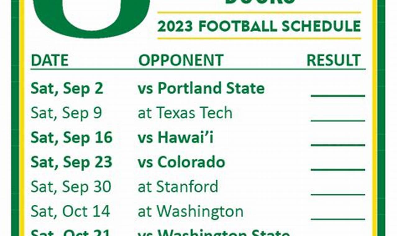 Ducks Football Schedule 2024-23