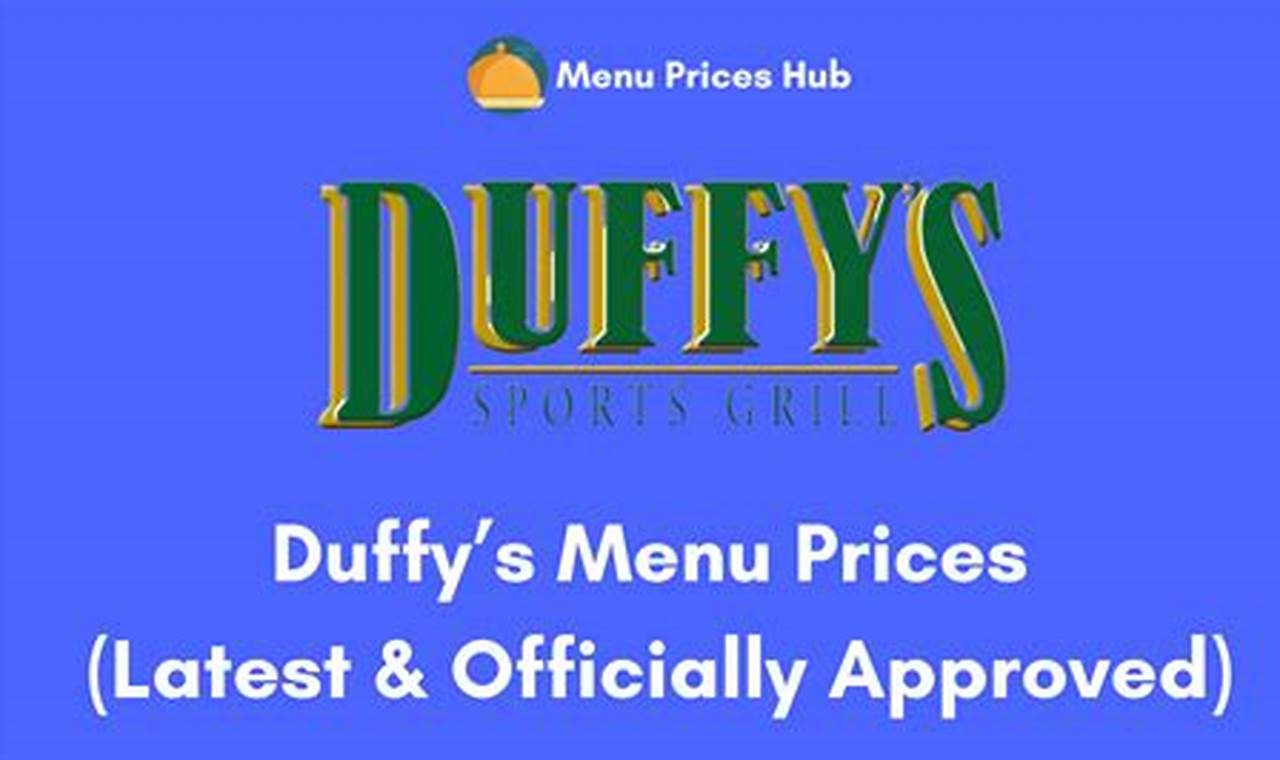 Duffy's Menu With Prices 2024 Pdf
