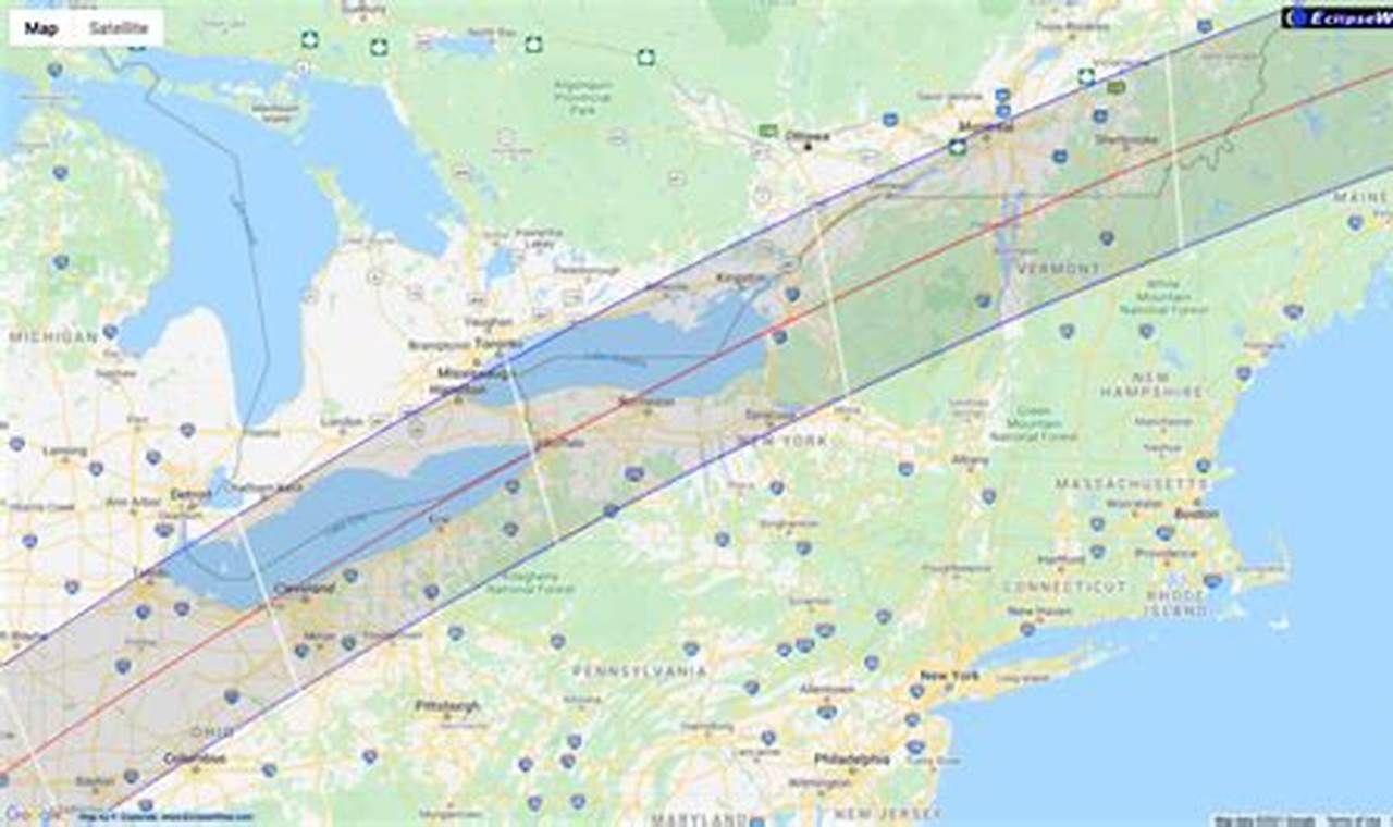 Eclipse 2024 Path Of Totality Map New York