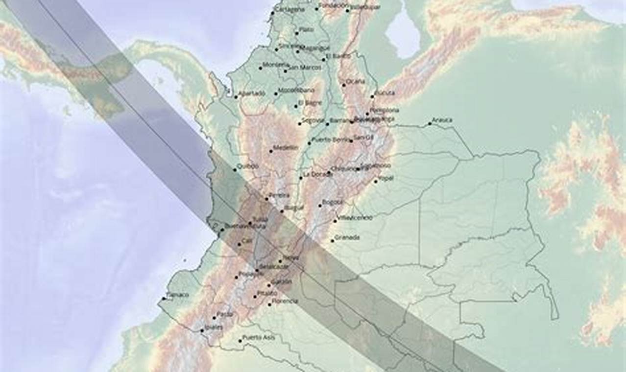 Eclipse Solar 2024 Mapa Colombia