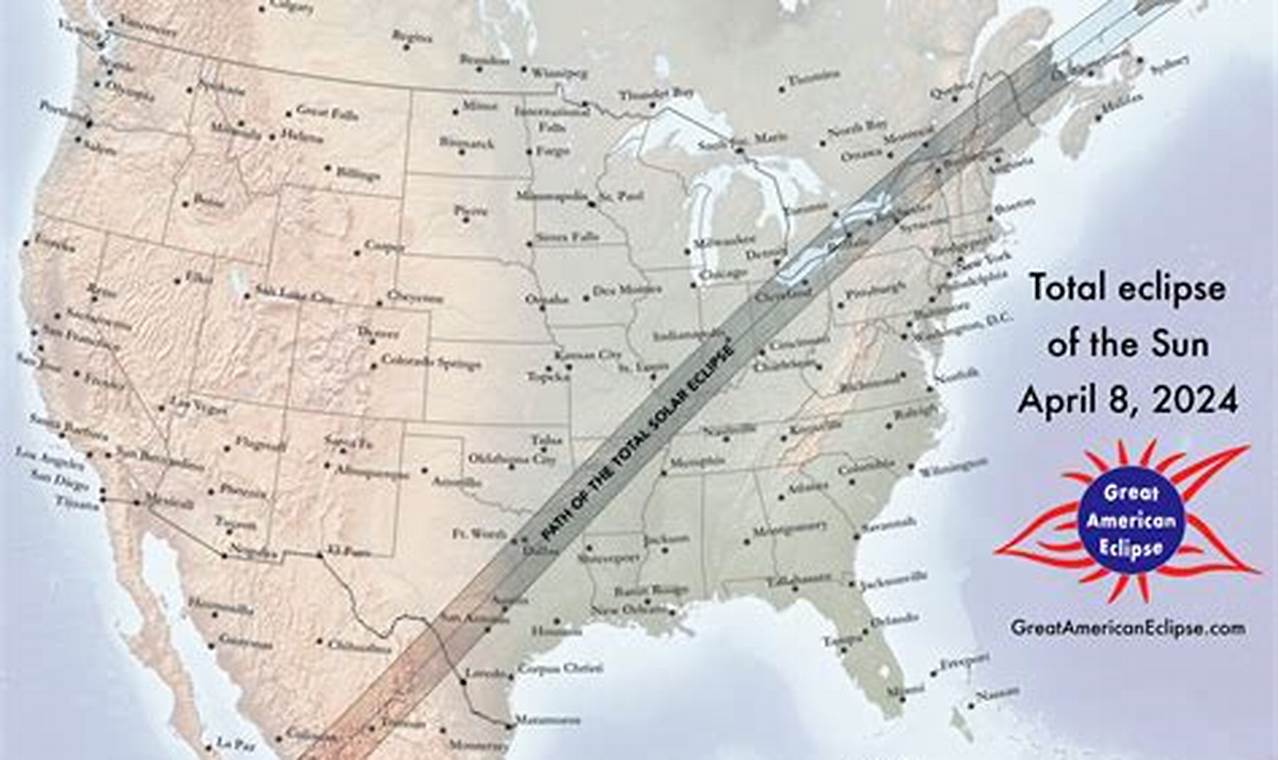 Eclipse Total 2024 Map