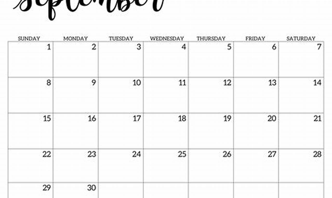 Editable Calendar September