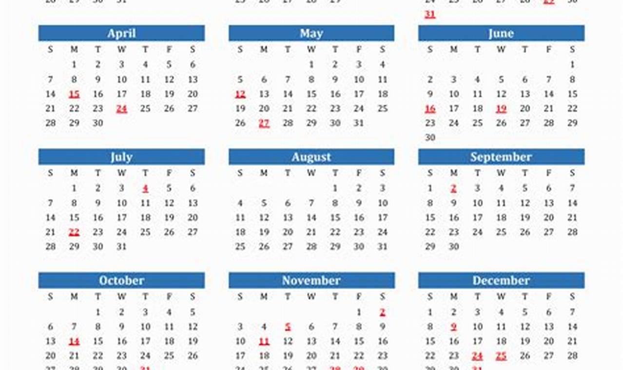 Elo Program In 2024 Calendar With Holidays