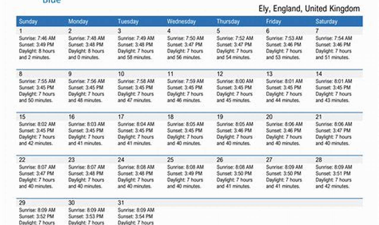 Ely Events Calendar 2024