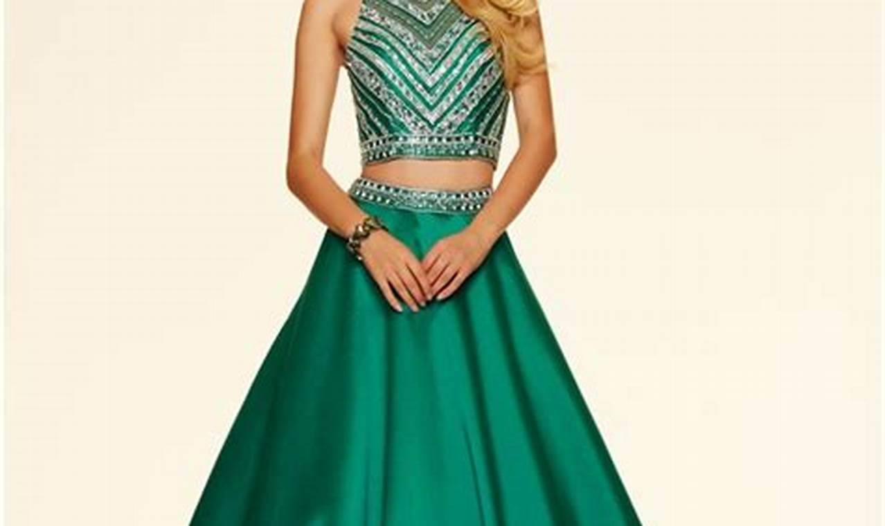 Emerald Green Prom Dress Two Piece