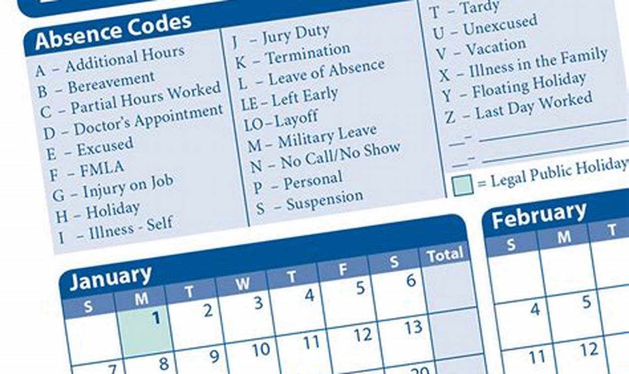 Employee Attendance Calendar 2024 Pdf