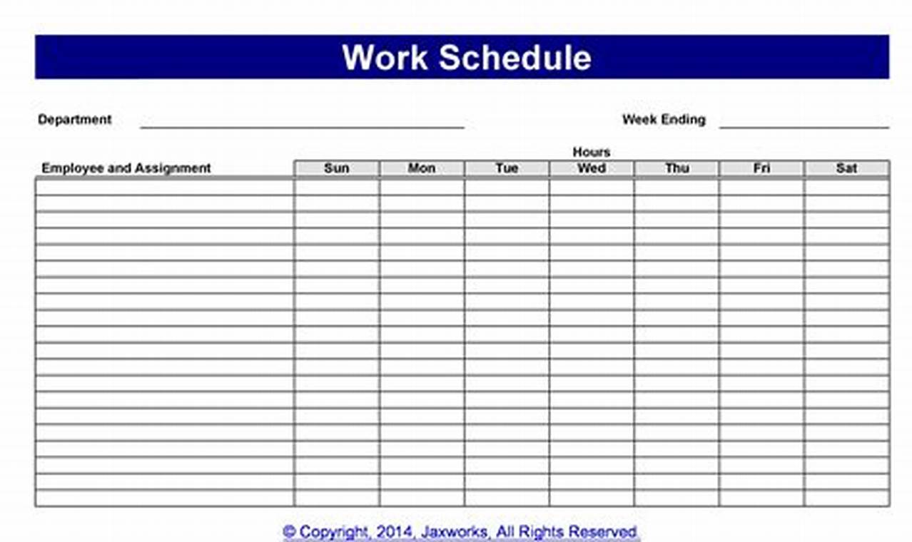 Employee Work Schedule Template Excel: A Comprehensive Guide