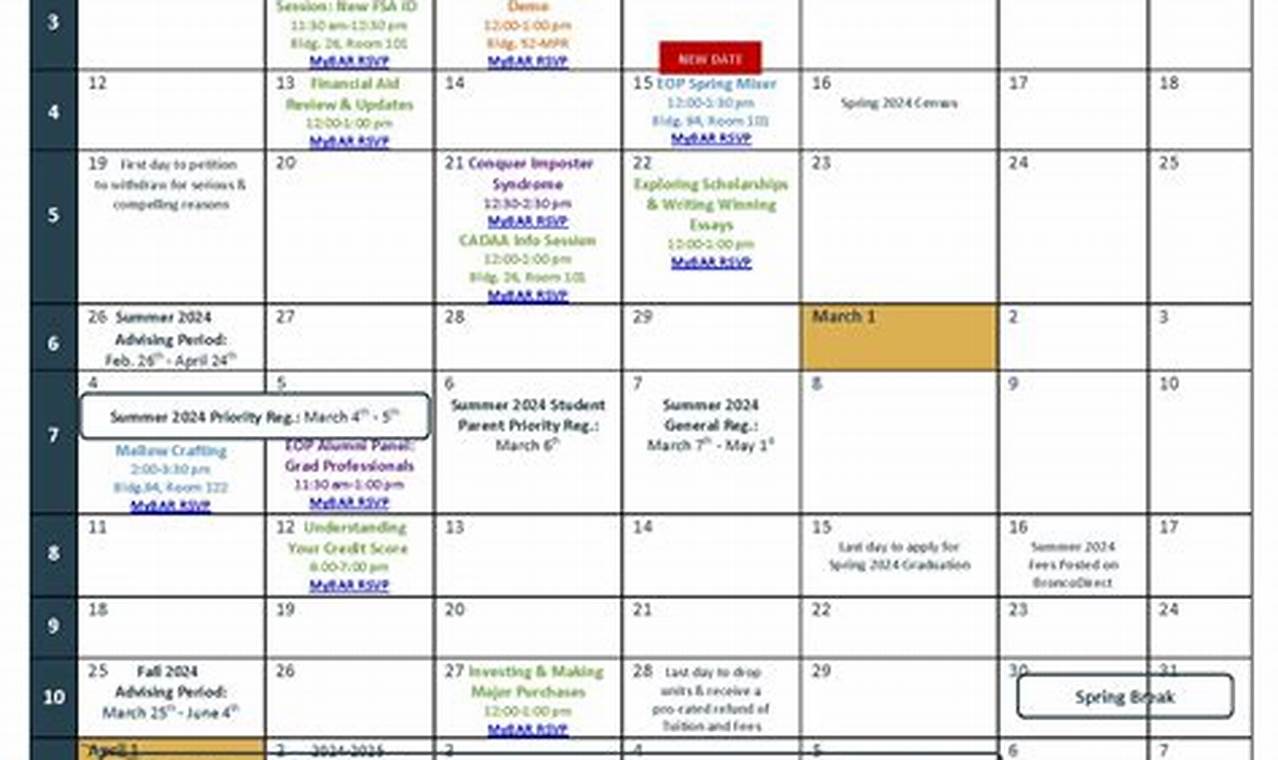 Esu Spring 2024 Calendar Schedule