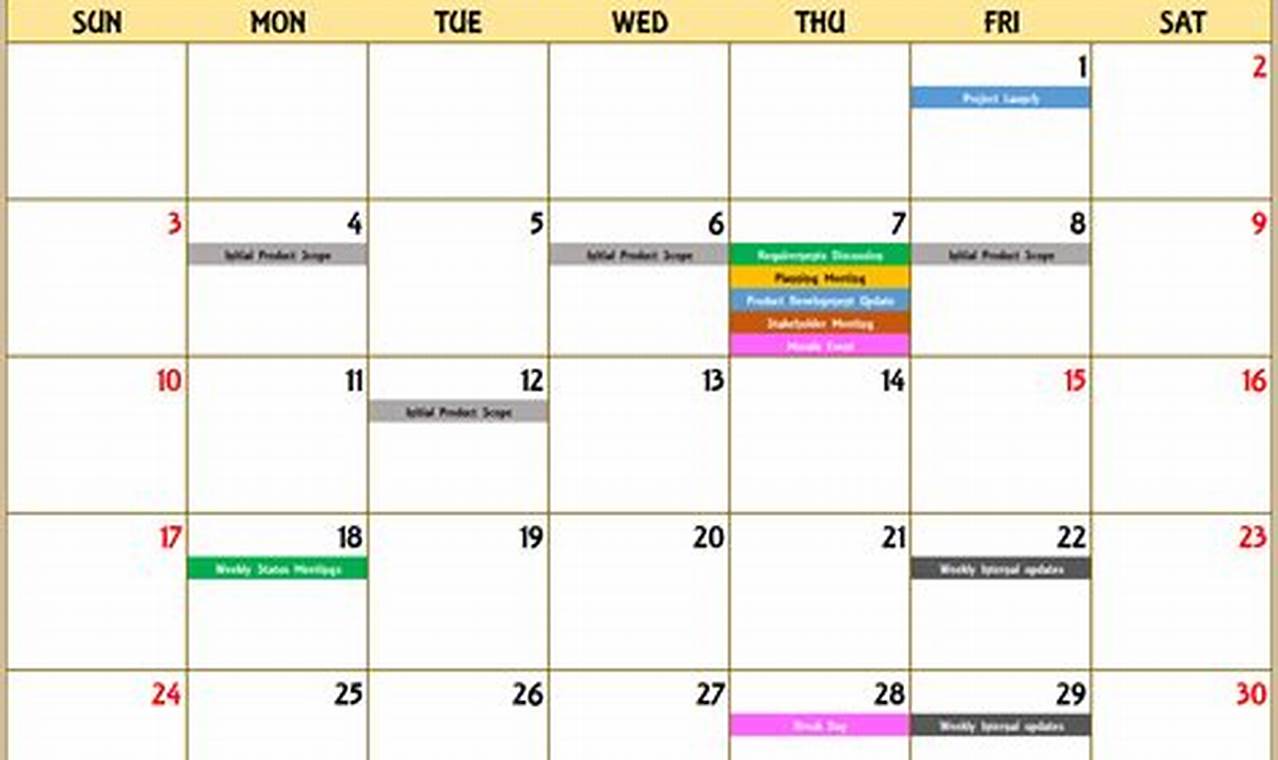 Event Calendar Excel Template Free