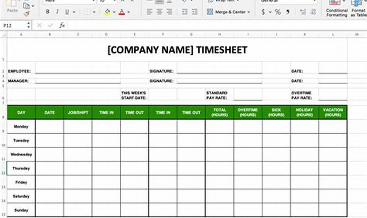Excel Timesheets Template: A Guide to Creating Professional Timesheets