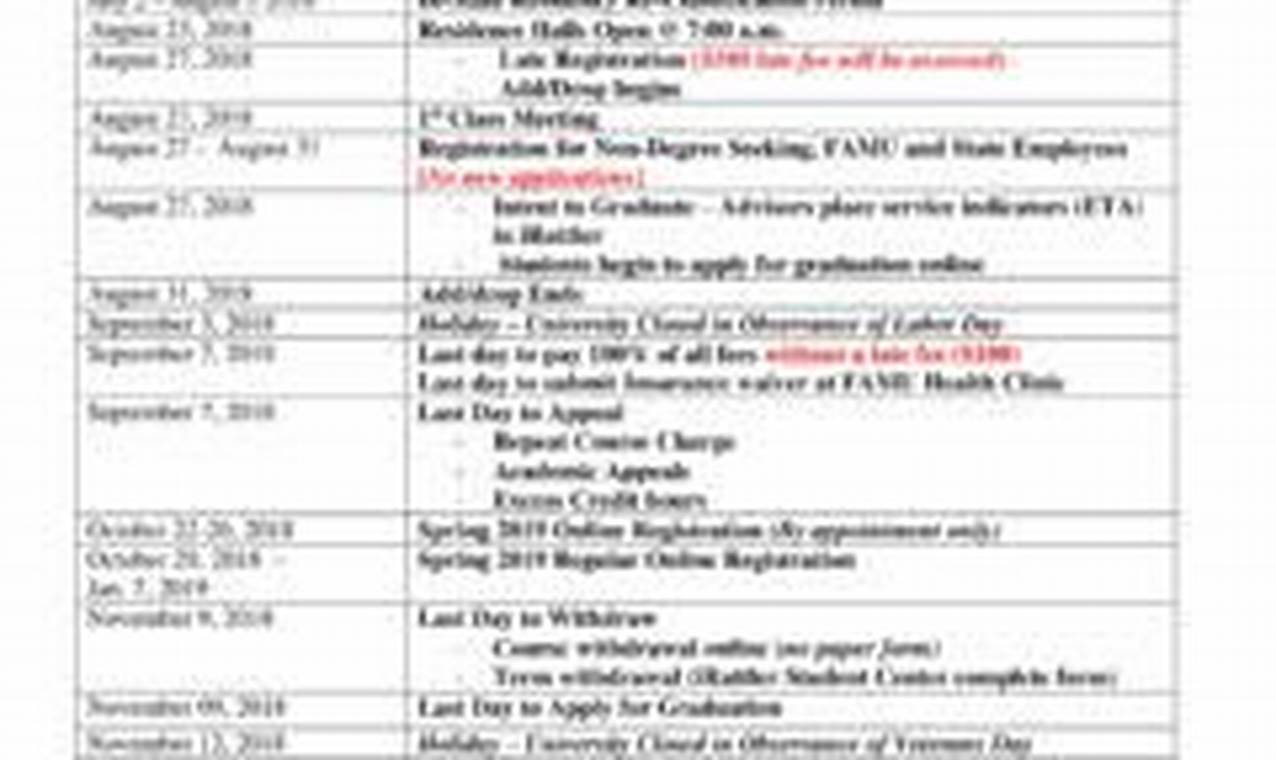 Famu Academic Calendar Fall 2024