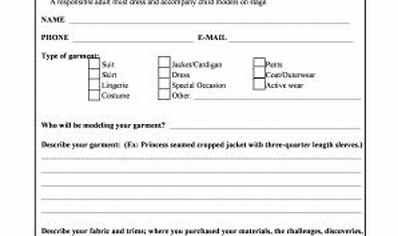 Fashion Show Participation Form 2024